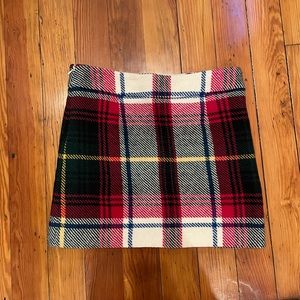 JCrew festive plaid skirt sz 6/8